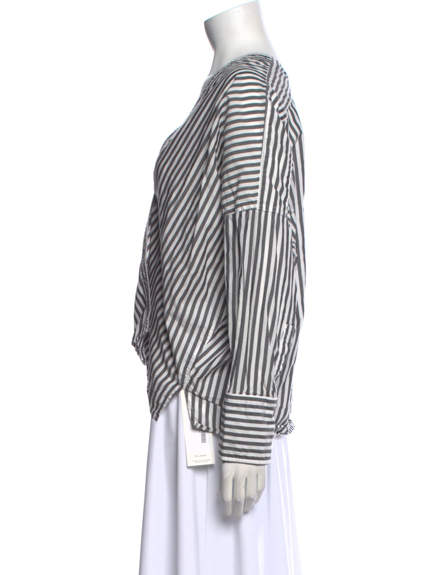 Nili Lotan Striped V-Neck Top