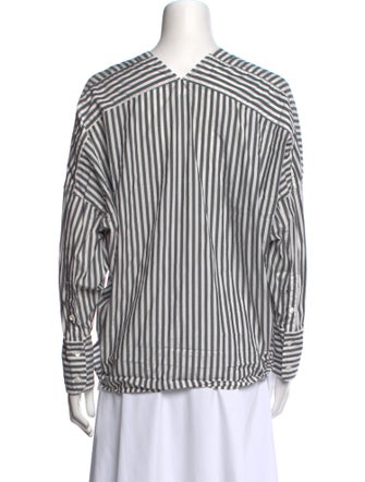 Nili Lotan Striped V-Neck Top