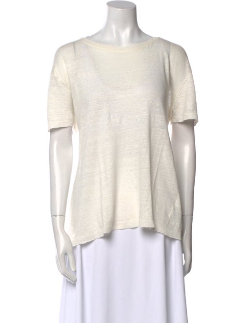 Nili Lotan Linen Scoop Neck T-Shirt