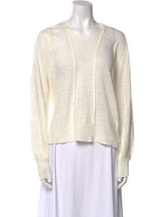 Nili Lotan Linen V-Neck Sweatshirt