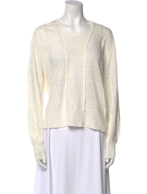 Nili Lotan Linen V-Neck Sweatshirt