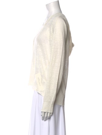 Nili Lotan Linen V-Neck Sweatshirt