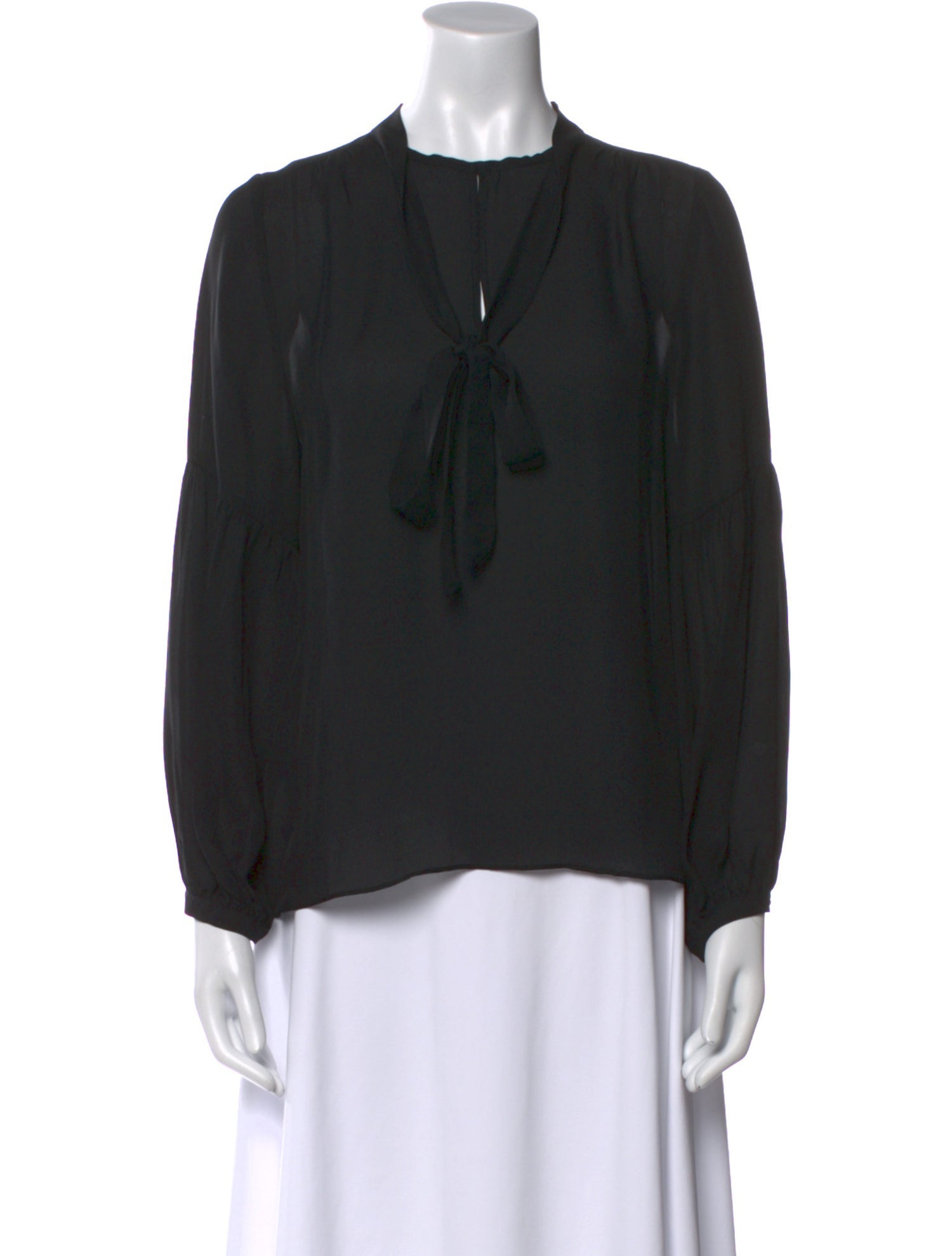 Nili Lotan Silk Mock Neck Blouse