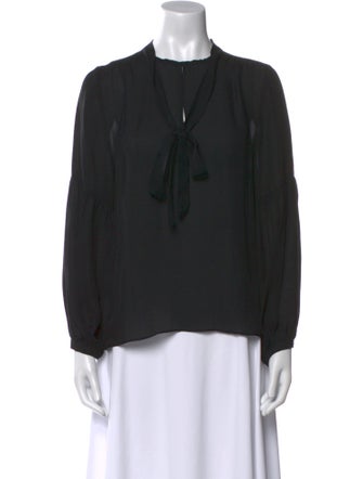 Nili Lotan Silk Mock Neck Blouse