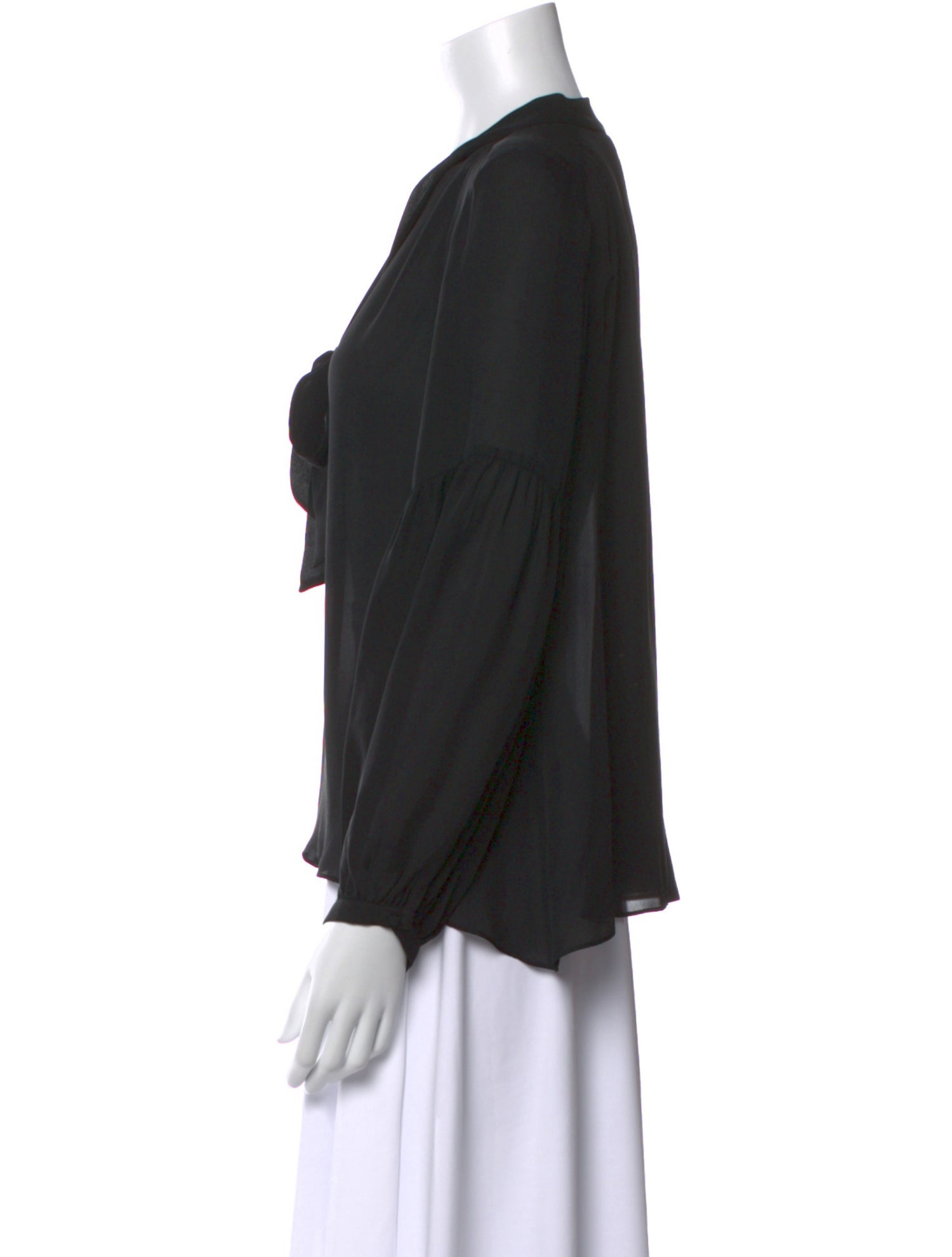 Nili Lotan Silk Mock Neck Blouse