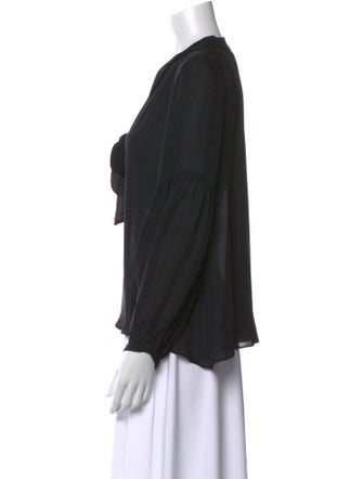 Nili Lotan Silk Mock Neck Blouse