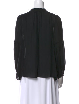 Nili Lotan Silk Mock Neck Blouse