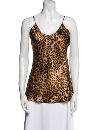 Nili Lotan Silk Animal Print Top