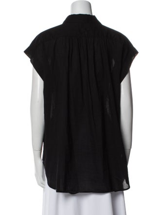 Nili Lotan Short Sleeve Button-Up Top