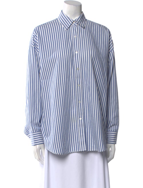 Nili Lotan Striped Long Sleeve Button-Up Top