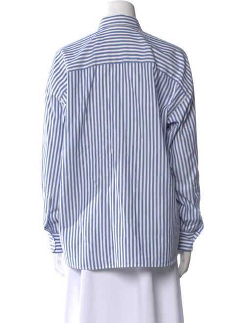 Nili Lotan Striped Long Sleeve Button-Up Top