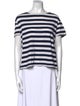 Nili Lotan Striped Bateau Neckline T-Shirt
