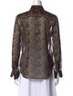 Nili Lotan Animal Print Long Sleeve Button-Up Top