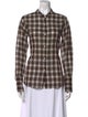 Nili Lotan Plaid Print Long Sleeve Button-Up Top