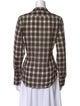 Nili Lotan Plaid Print Long Sleeve Button-Up Top