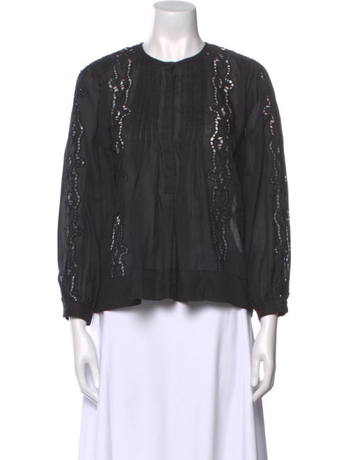 Nili Lotan Crew Neck Long Sleeve Blouse