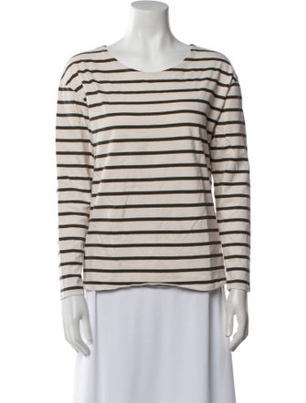 Nili Lotan Striped Scoop Neck Top