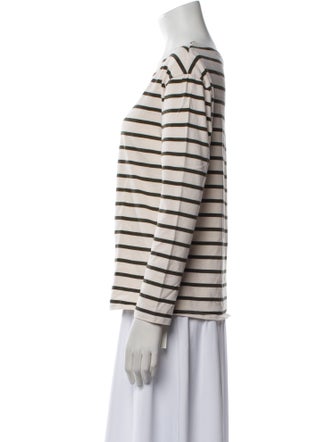 Nili Lotan Striped Scoop Neck Top