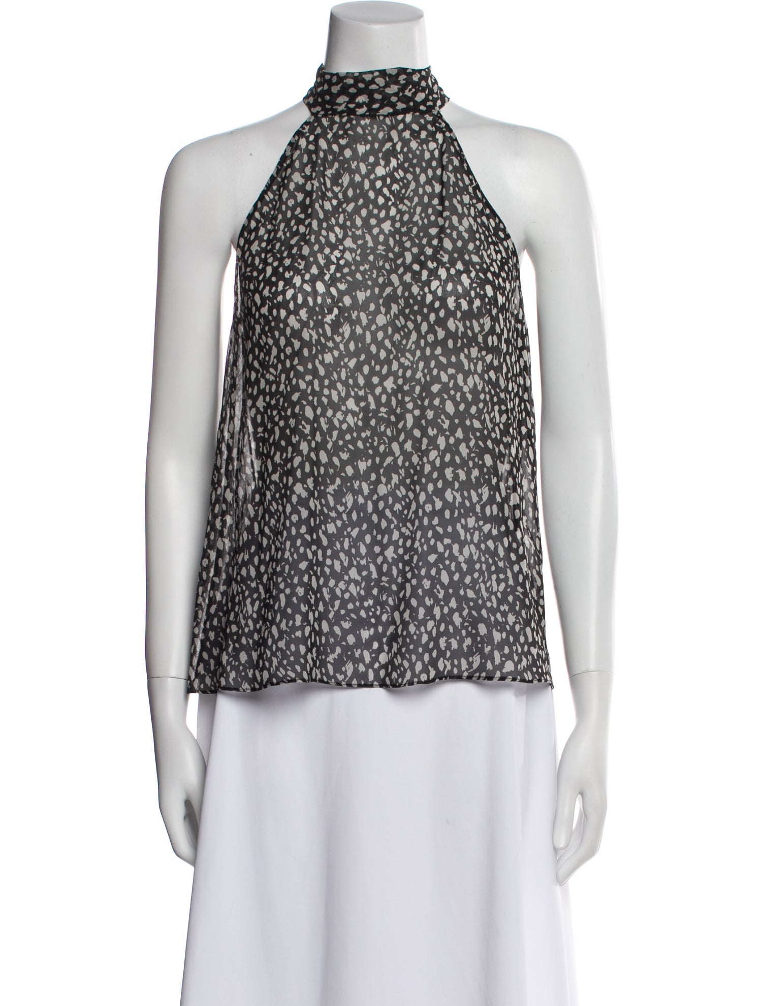 Nili Lotan Printed Halterneck Blouse