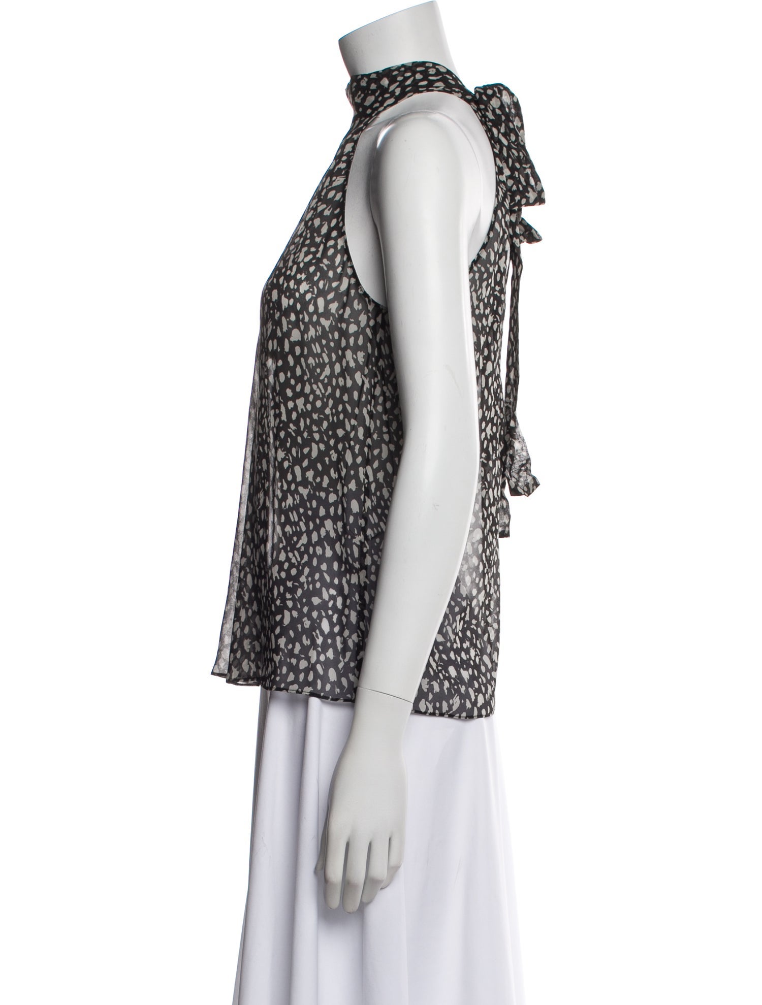 Nili Lotan Printed Halterneck Blouse