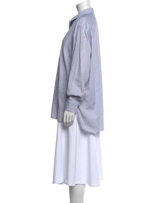 Nili Lotan Striped Long Sleeve Button-Up Top