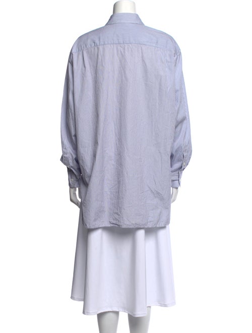 Nili Lotan Striped Long Sleeve Button-Up Top