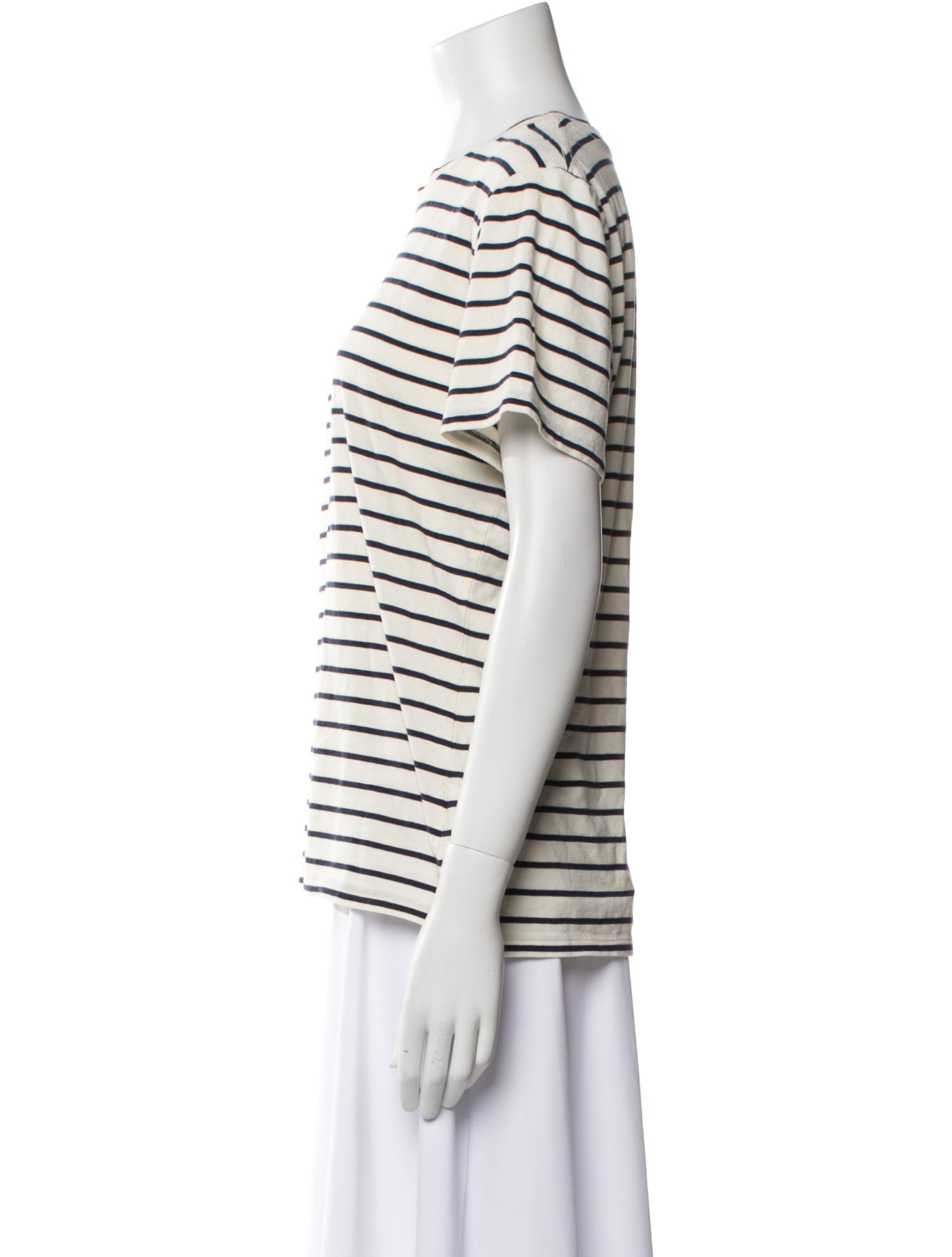Nili Lotan Striped Crew Neck T-Shirt