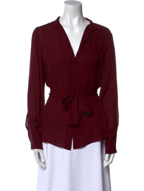 Nili Lotan Silk V-Neck Blouse