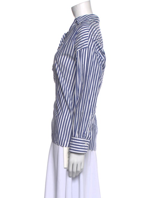 Nili Lotan Striped Long Sleeve Button-Up Top