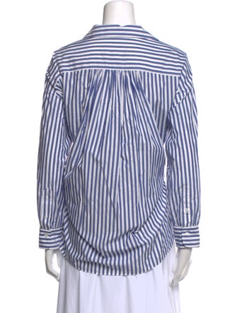 Nili Lotan Striped Long Sleeve Button-Up Top
