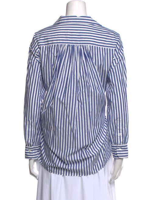 Nili Lotan Striped Long Sleeve Button-Up Top