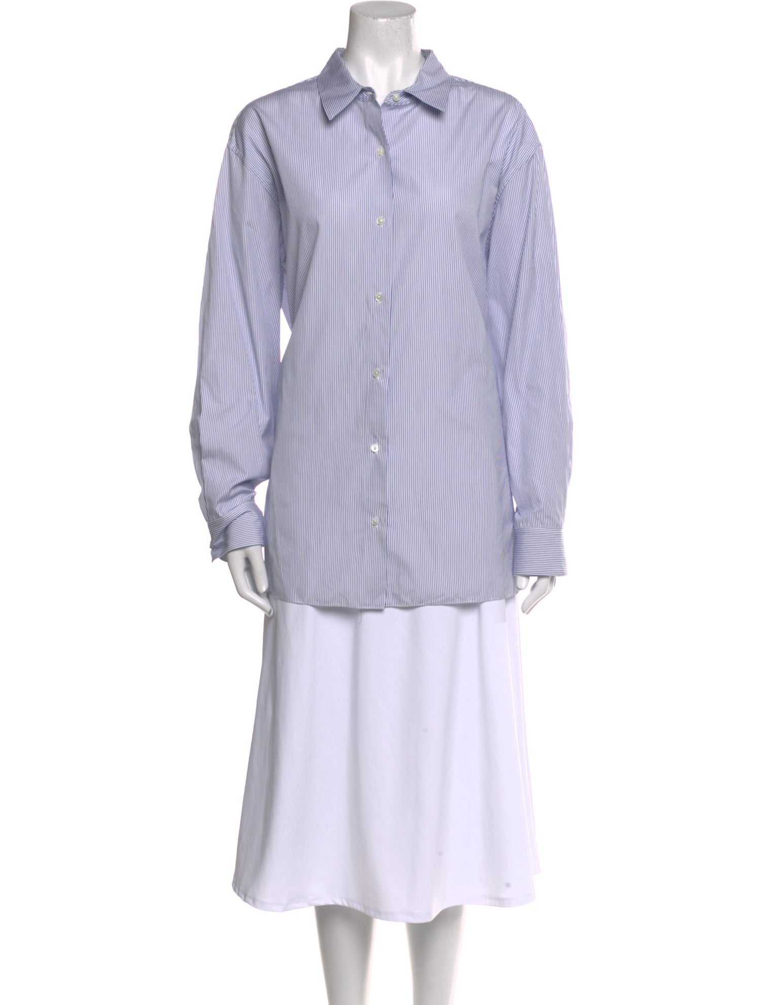 Nili Lotan Striped Long Sleeve Button-Up Top