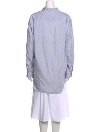 Nili Lotan Striped Long Sleeve Button-Up Top