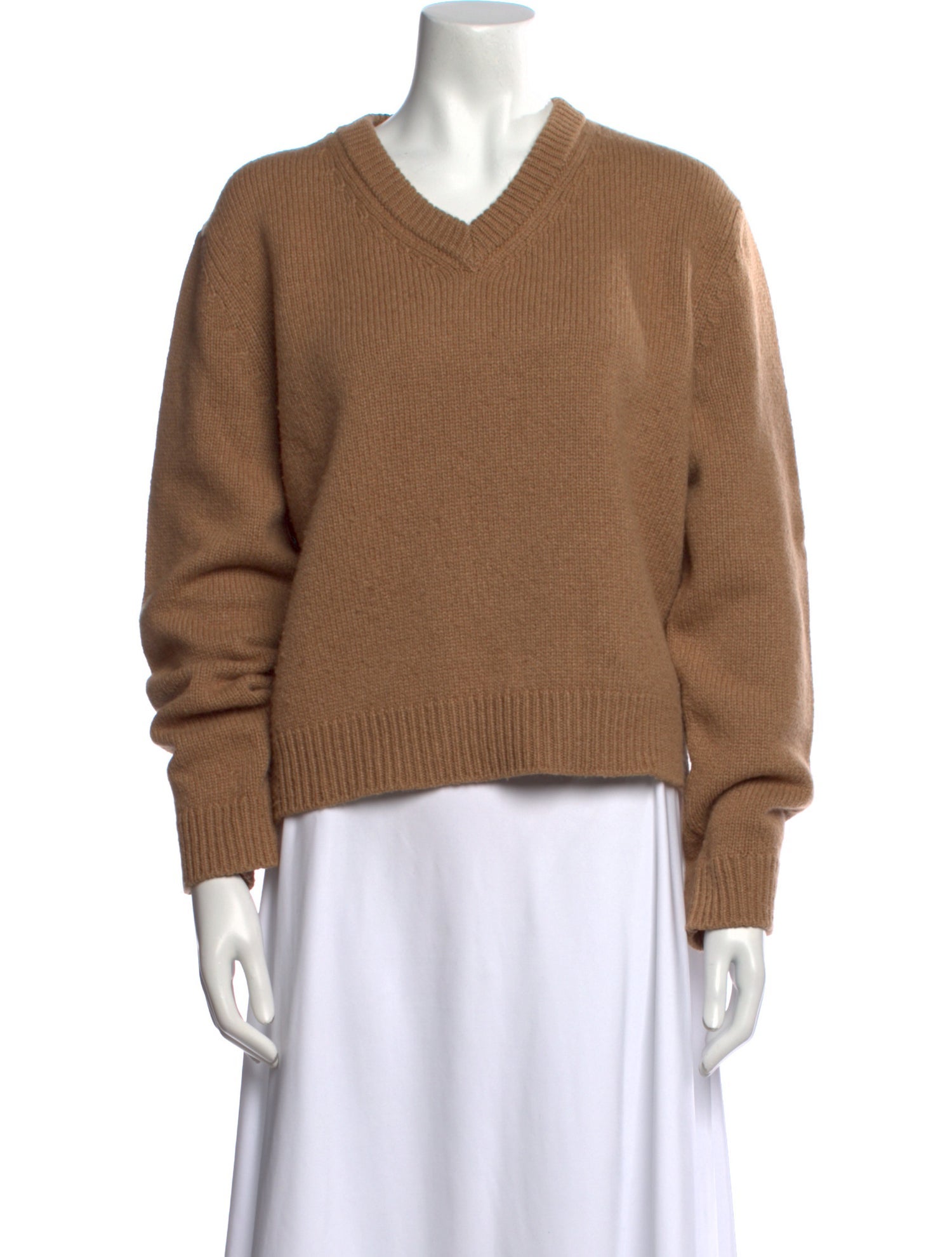Nili Lotan Camel Hair V-Neck Sweater