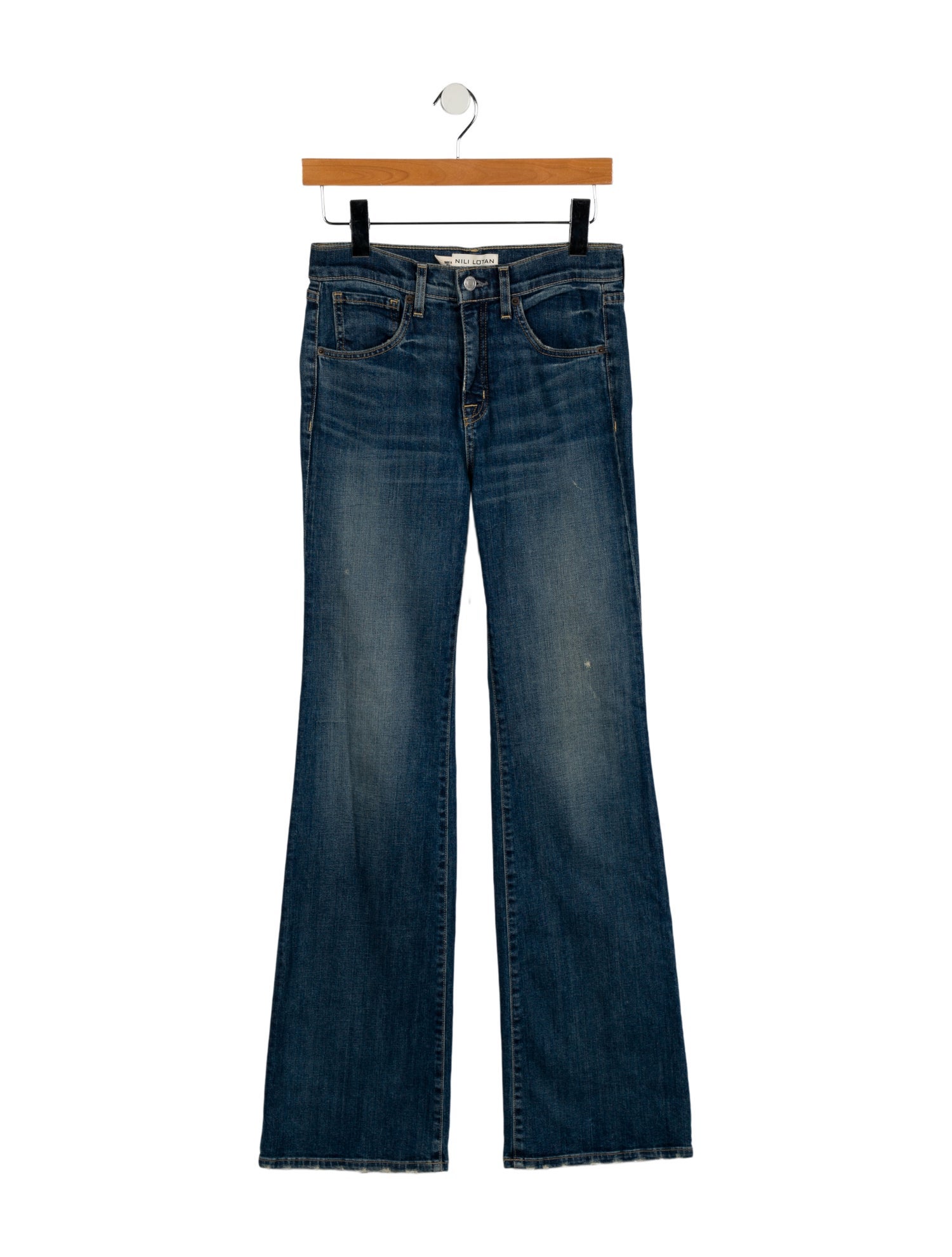 Nili Lotan Mid-Rise Wide Leg Jeans