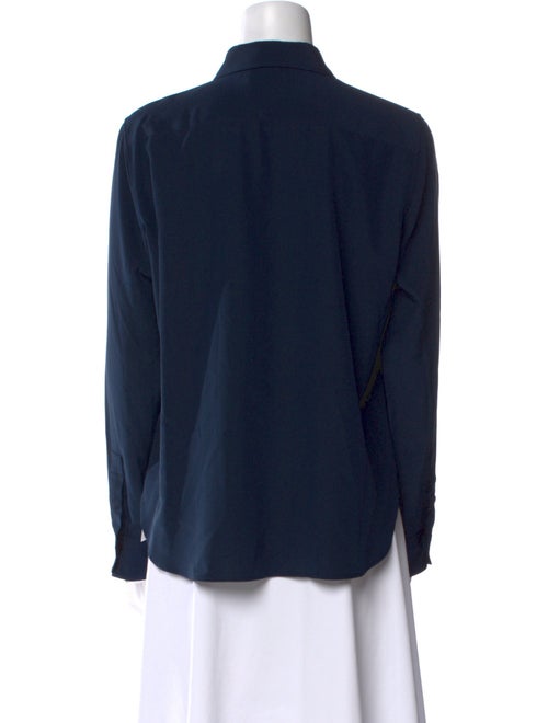 Nili Lotan Silk Long Sleeve Button-Up Top