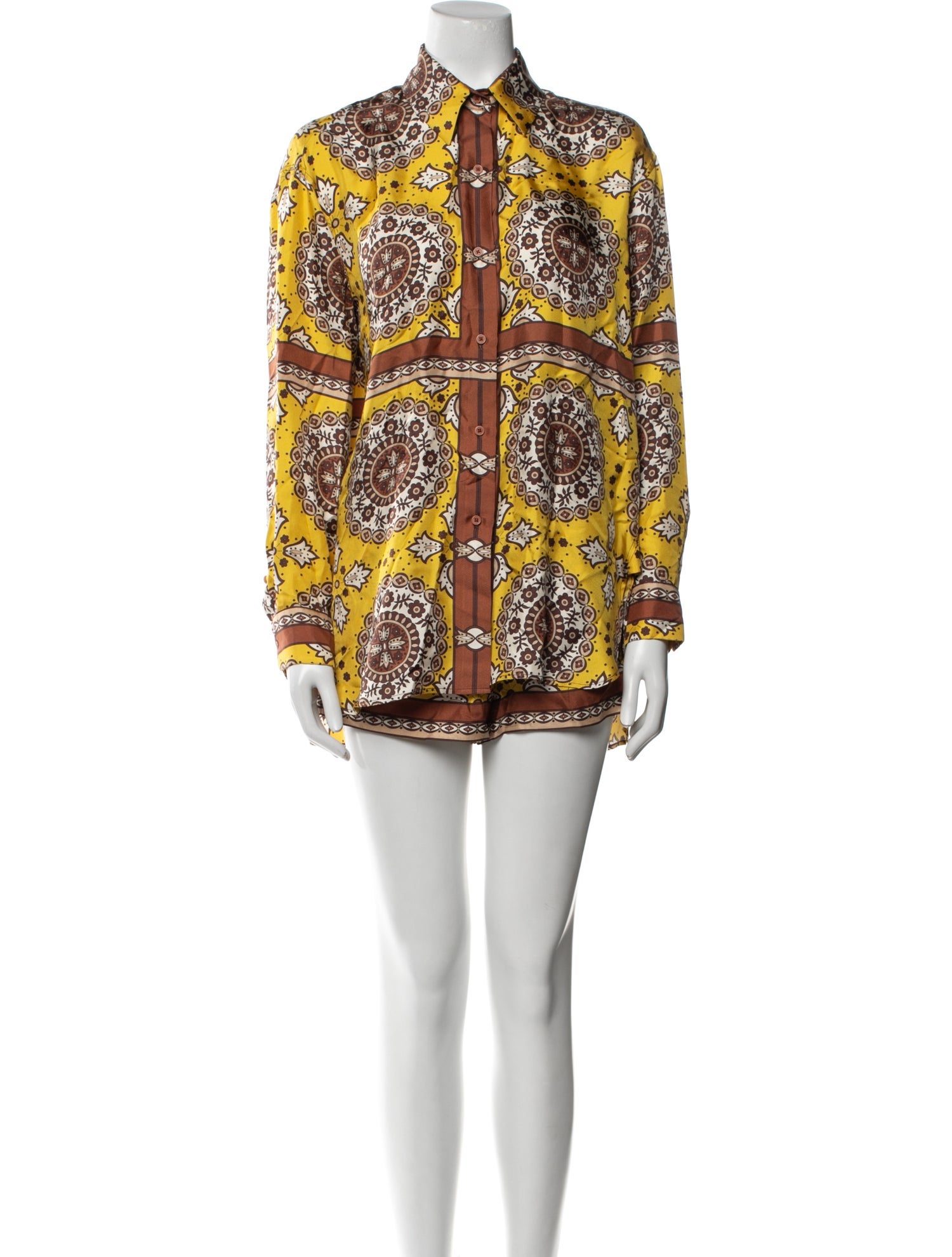 Nili Lotan Silk Printed Short Set