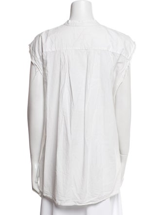 Nili Lotan V-Neck Short Sleeve Blouse