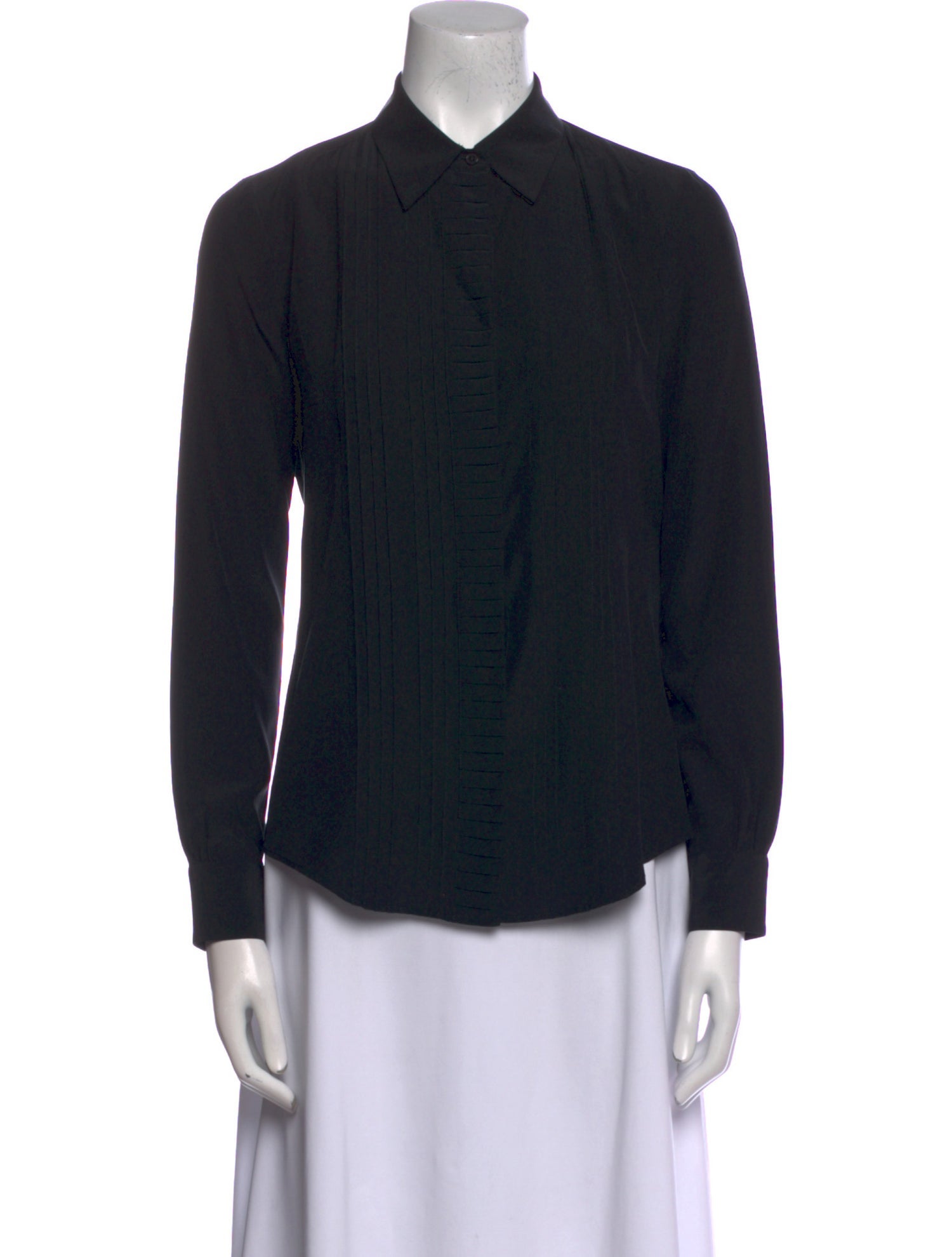 Nili Lotan Silk Long Sleeve Button-Up Top