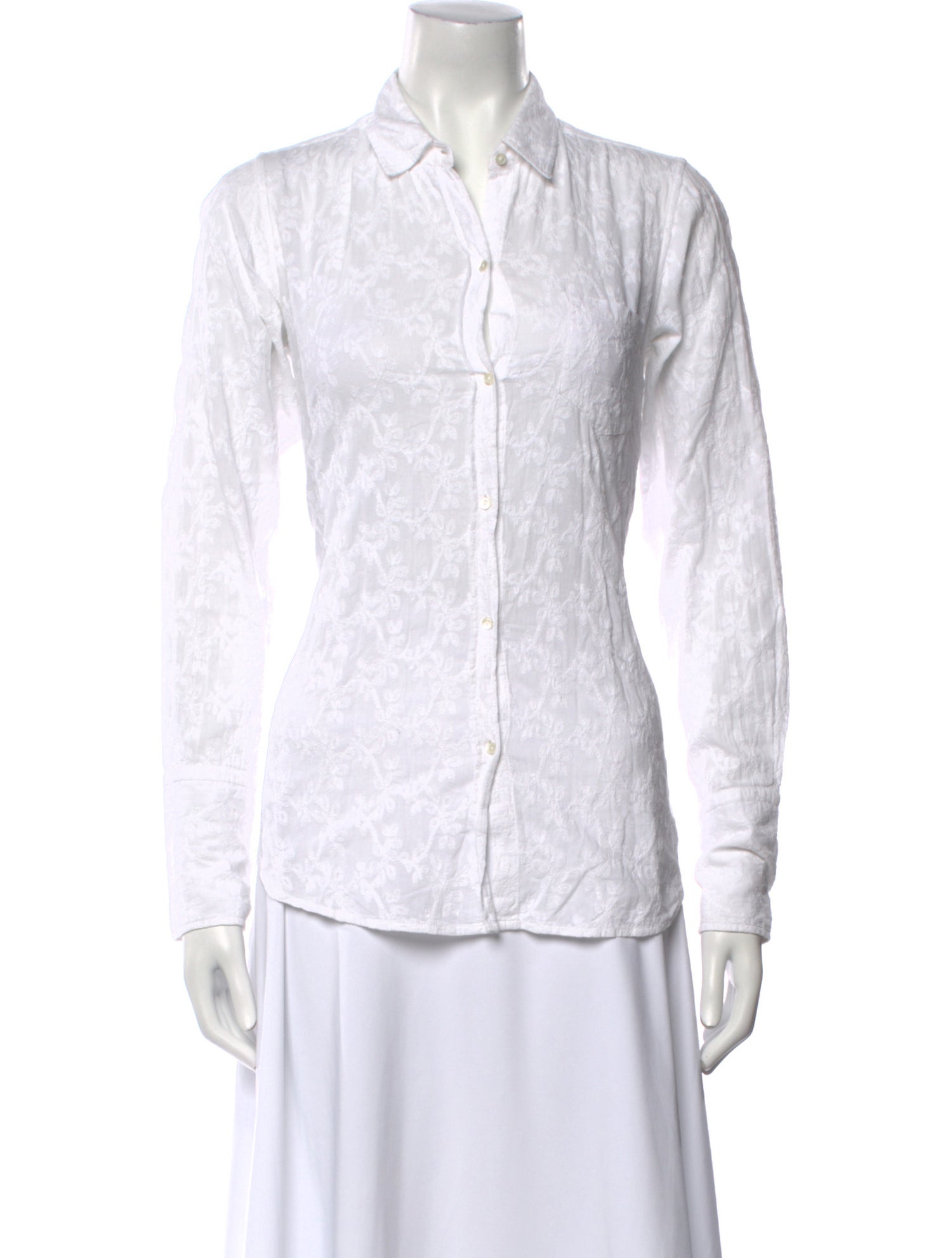 Nili Lotan Printed Long Sleeve Button-Up Top