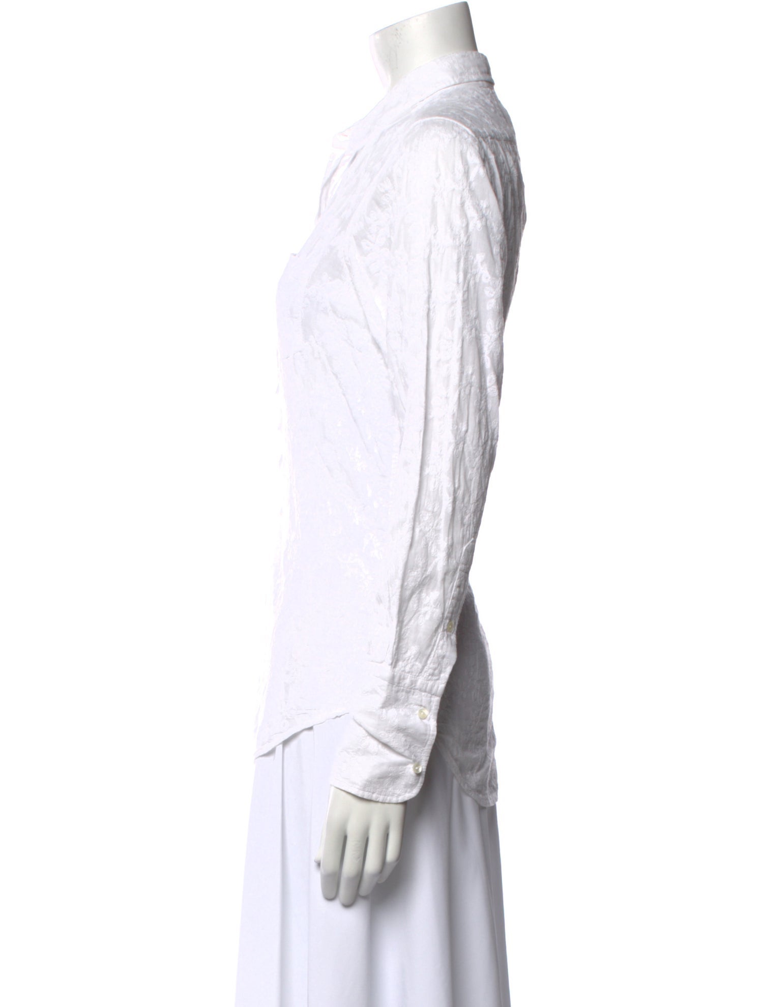 Nili Lotan Printed Long Sleeve Button-Up Top