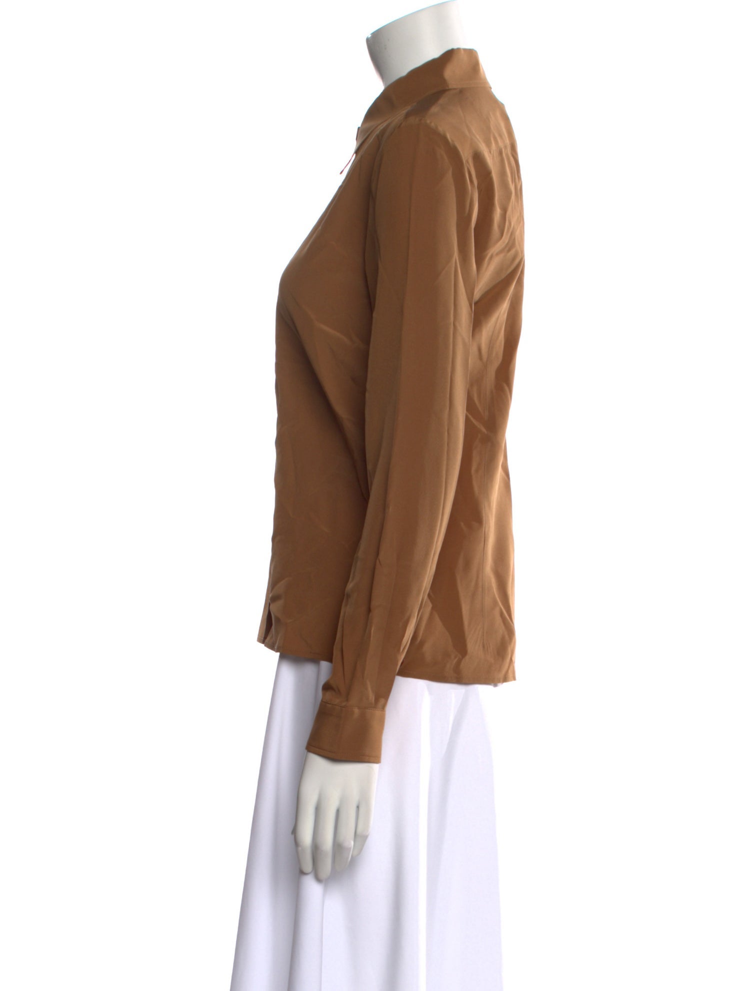 Nili Lotan Silk Long Sleeve Button-Up Top