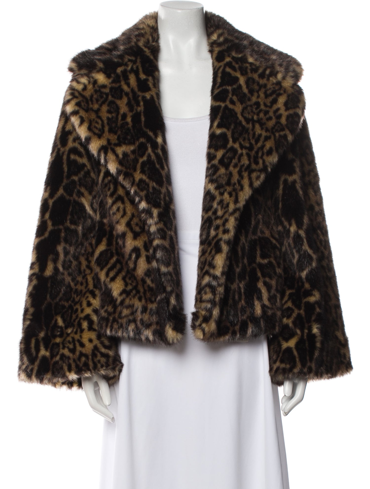 Nili Lotan Faux Fur Animal Print Faux Fur Jacket