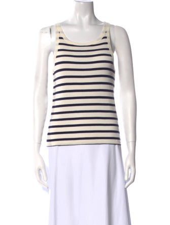 Nili Lotan Striped Scoop Neck Top