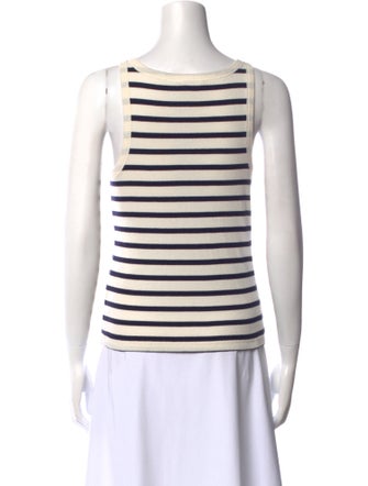 Nili Lotan Striped Scoop Neck Top