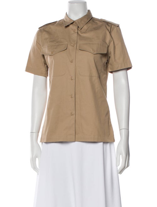 Nili Lotan Short Sleeve Button-Up Top