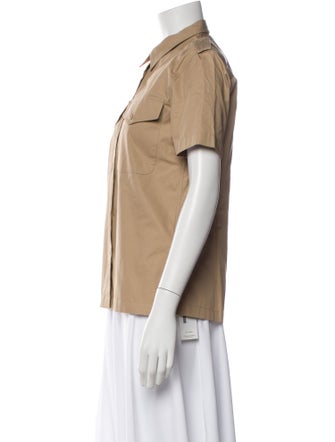 Nili Lotan Short Sleeve Button-Up Top