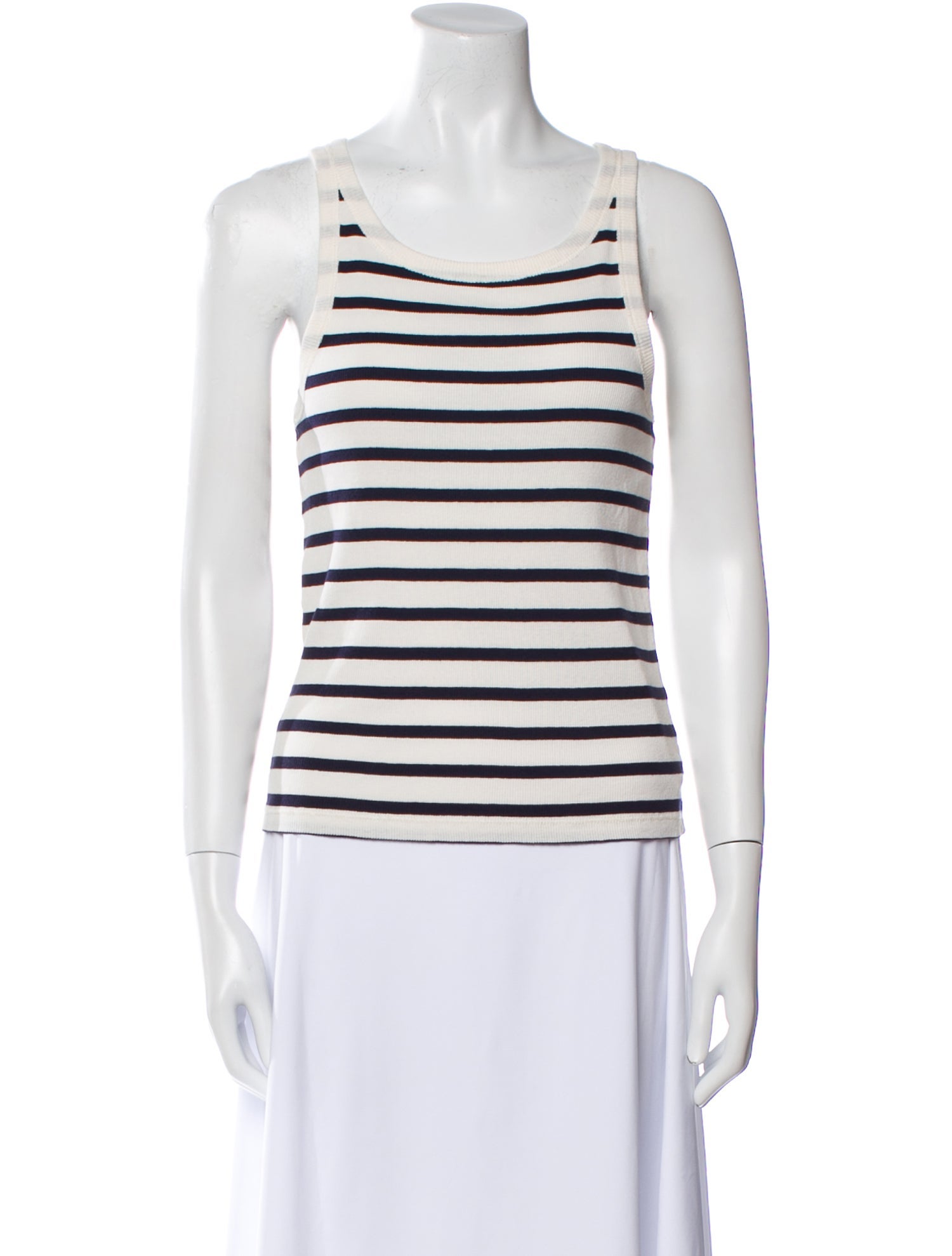 Nili Lotan Striped Scoop Neck Top