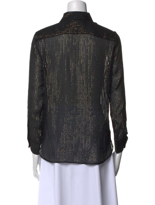 Nili Lotan Silk Striped Button-Up Top