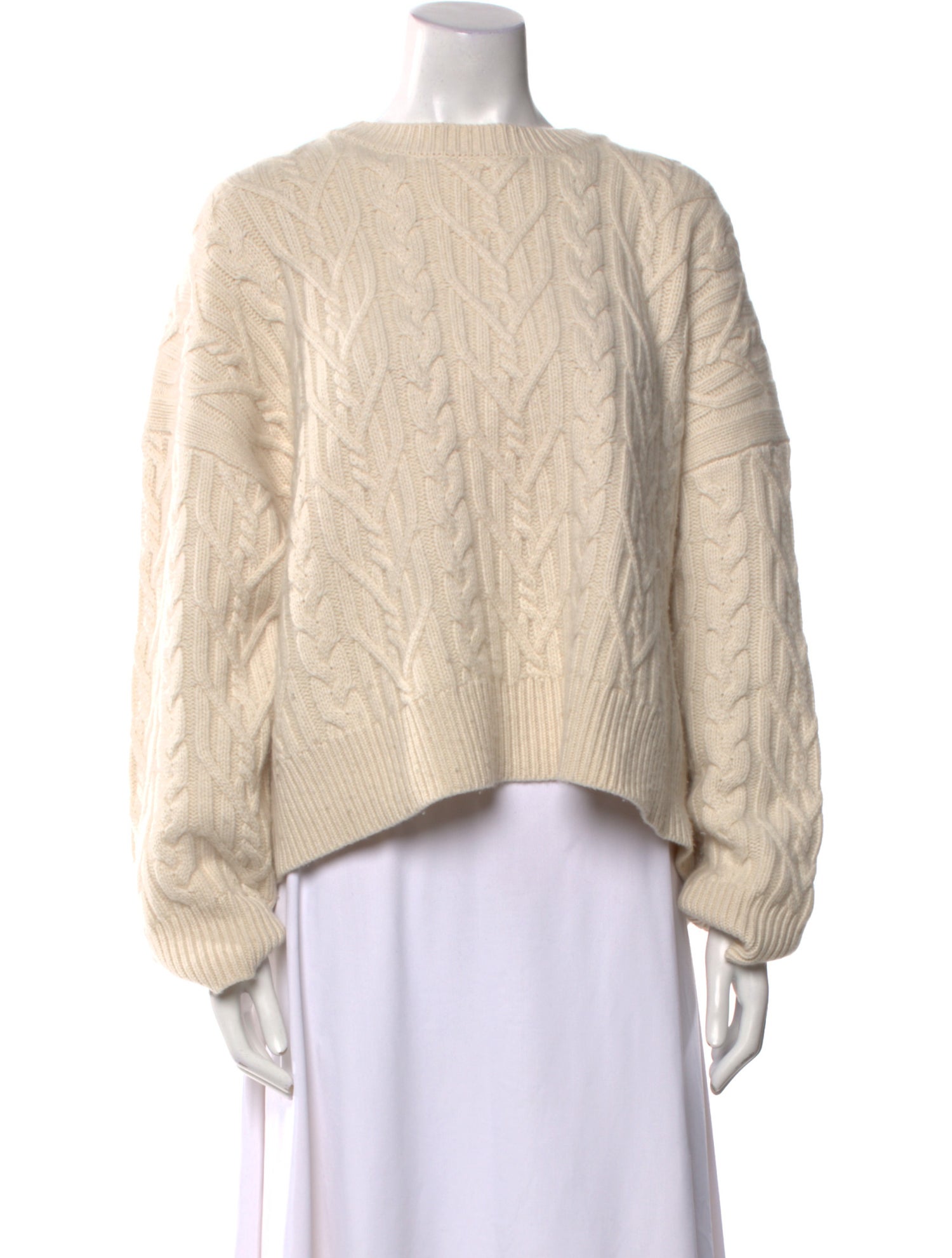 Nili Lotan Cable Knit Bateau Neckline Sweater